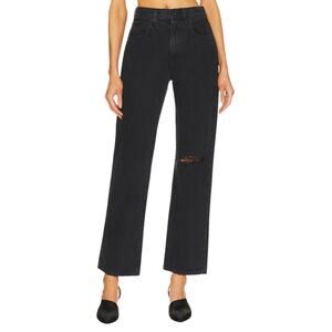 Slvrlake Black Long Gone London Crop Straight Leg Jeans